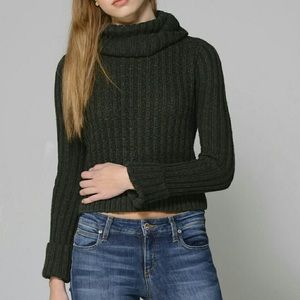 Free People Cropped Twisted Cable Sweater